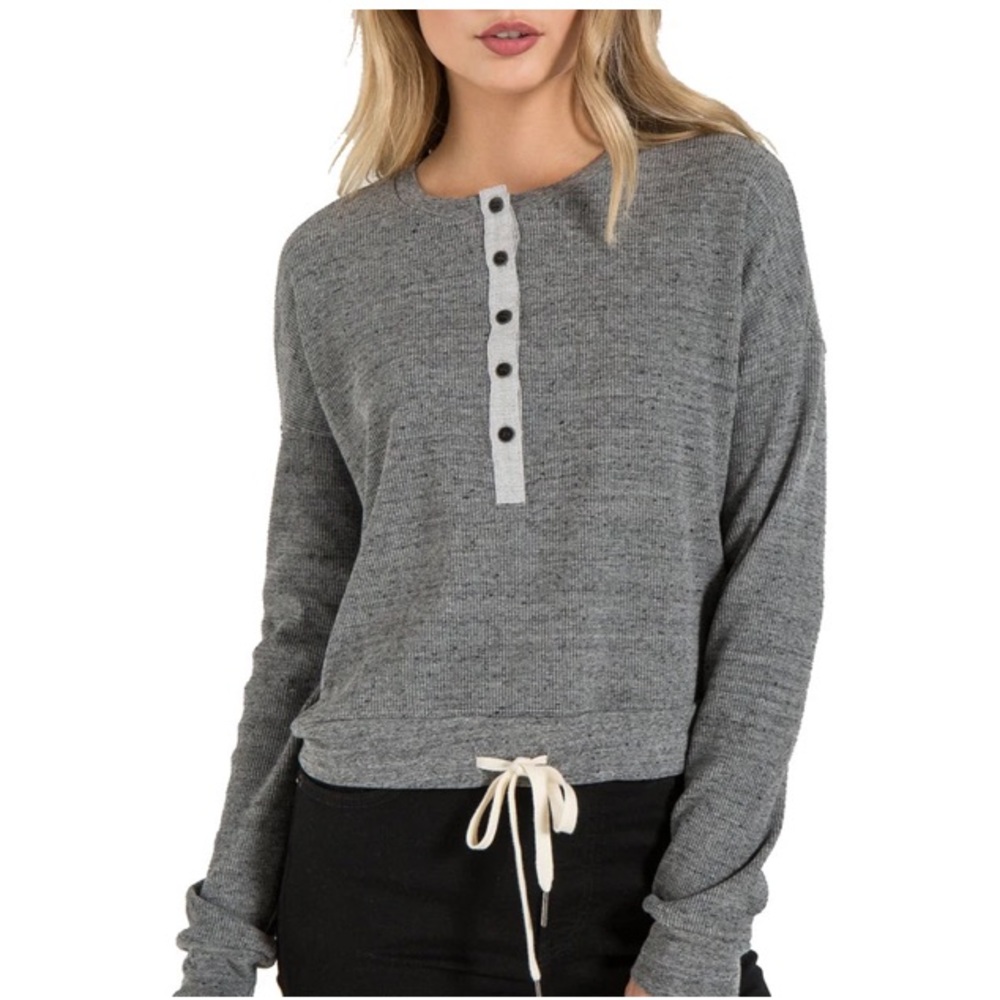 NWT n:PHILANTHROPY Grey Waffle Henley